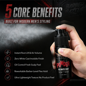 Fornitore per Barbieri con oltre 20 anni di esperienza, Polvere per lo Styling dei Capelli BARBERBATTLE, Effetto Opaco e Volumizzante con Pompa, Facile da Usare - Product Image 1
