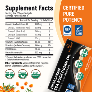 Cápsulas de Aceite de Espino Amarillo del Himalaya Laicuherb, Suplemento Dietético Vegano para una Piel Radiante y Salud Digestiva en Adultos - Product Image 6