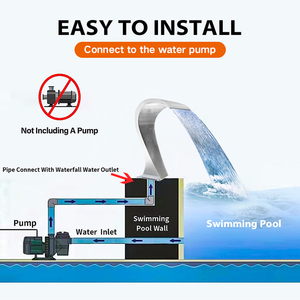 ม่านน้ำสำหรับสวนในสระว่ายน้ำน้ำพุสแตนเลส304น้ำตกไหลลื่นกลางแจ้ง - Product Image 6