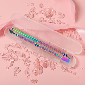 High Quality 2 PCS Multi Color Cuticle Pusher for Cleaning Shaping and Removing Dead Stainless Steel <b>Nail</b> <b>Tools</b> Cuticle Pusher - Product Image 3