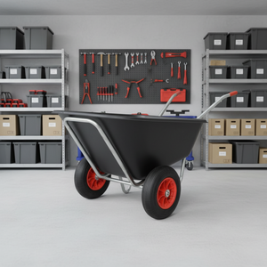 Tweewielige kruiwagen met gemakkelijke manoeuvreerbaarheid en stabiele lastverdeling, grote kunststof bak WB9610 - Product Image 4