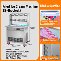 Machine à glace frite professionnelle à plateau unique, pour yaourts et glaces roulées, idéale pour les stands de rue