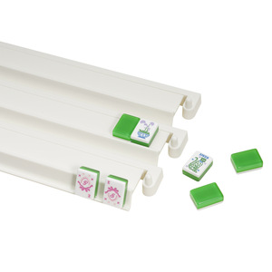 Lot de 4 supports de tuiles de mahjong américaines en gros, blancs, avec règles de placement 2-en-1, pour la maison - Product Image 5