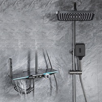 Tiktok <strong>Top</strong> 4 Luxury <strong>Piano</strong> Keys Modern Bath Faucet Stainless Steel Best <strong>Sellers</strong> Bathroom Tap Sets Wall Matte Grey LED Shower Set