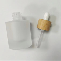 Botol Minyak Esensial Kosmetik Kaca Berlapis Bambu dan Kayu 30ml, Alas Tebal, Transparan, Lapisan Buram, Dilengkapi Pipet