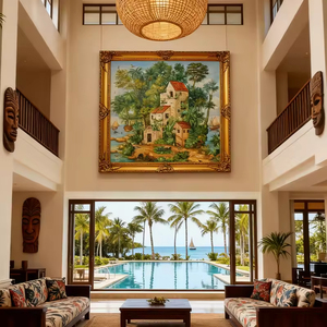 Decoración <span class=keywords><strong>de</strong></span> Pared <span class=keywords><strong>de</strong></span> Lujo para el Hogar, Arte Moderno, Coloridas Pinturas <span class=keywords><strong>al</strong></span> Óleo <span class=keywords><strong>de</strong></span> <span class=keywords><strong>Paisajes</strong></span> Marinos <span class=keywords><strong>de</strong></span> <span class=keywords><strong>Primavera</strong></span> - Product Image 4
