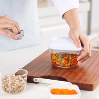 Plastic Handmatige Pull Chopper Ui Groentechopper Speedy Cutter Mini Easy Cutter Keukengereedschap Noten Chopper