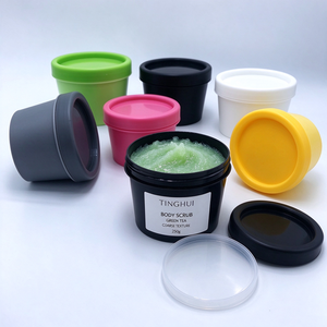 Pot en plastique PP vide pour gommage corporel, crème cosmétique, avec couvercle intérieur, plusieurs couleurs, 50g, 100g, 200g. - Product Image 1