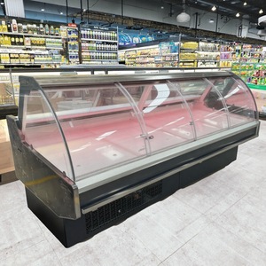 Congelador abierto Carnicero comercial Refrigerador de carne de pollo Vitrina de carne fresca - Product Image 1