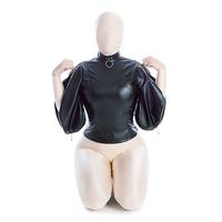 Sexy Straitjacket Corps Poignet Bondage Harnais BDSM Gear Fetish PU Cuir Noir Détroit Veste pour Femmes Adultes