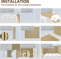 Panneau mural acoustique décoratif moderne en MDF, lattes en bois courbées en noyer, isolation phonique flexible pour la maison