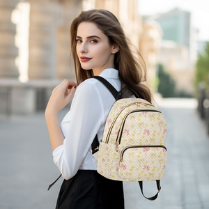 Luxury Backpack Women's Fashion Customs Bow Patterns Custom <b>Sublimation</b> Women Fashion Large Size Backpacks - Product Image 6