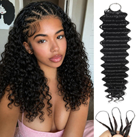 Rambut Manusia Vietnam 100% Virgin Berkualitas Tinggi Grade 12A Keriting Dalam # Ekstensi Rambut Crochet Hitam Alami 1B
