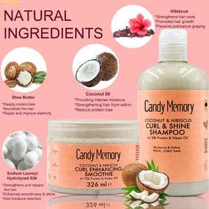 Champú para el Cuidado del Cabello de Marca Privada OEM, Champú para Cabello Rizado con Coco e Hibisco, Proteína de Seda, Aceite de Neem, Hidrata, Define y Engrosa el Cabello Rizado - Product Image 6