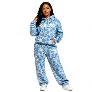 Custom Logo Women Camo Tracksuit Women Hoodie Sweatpants Set Streetwear Oversized <b>Camouflage</b> Set For Women - Product Image 1