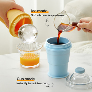 Botella Enfriadora 2en1 Hacedor Bolas Hielo Moldes Cubitos Hielo para Bebidas Frías Americano con Tapa Pajita Portacordón - Product Image 3