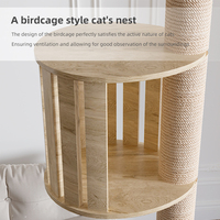 Arbre à chat tour à 5 niveaux avec structure en bois massif, du sol au plafond, maison pour chat, lit réglable en hauteur, arbre à chat en bois