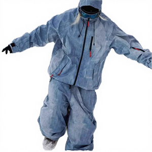 ชุดสกีคุณภาพสูงแบบสั่งทำพิเศษ - ผ้าทอแบบพิเศษ ป้องกันลม ปิดด้วยซิป กันน้ำ กางเกงสโนว์บอร์ดทรงหลวม สไตล์ยูนิเซ็กส์ สำหรับผู้ใหญ่ - Product Image 4