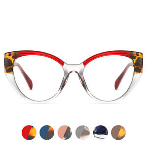 Monture de lunettes œil-de-chat TR87272 anti-lumière bleue, monture complète, verres en acétate, unisexe, lunettes de mode géométriques, motif guépard - Product Image 4