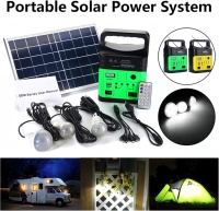 Générateur Solaire Portable 10W, Système d'Énergie Intelligent, Recharge Téléphone, Fonction Radio MP3, 3 Lumières, Kit d'Éclairage Solaire MPPT Pur