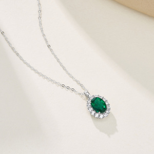 Collier en argent 925 avec émeraude cultivée - Product Image 3