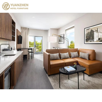 Moderno 5-Star Custom Set de madera maciza AC Hotel King Size Cama Armario Sofá MDF para uso en apartamentos