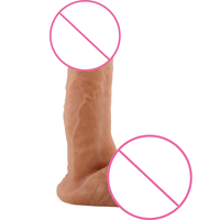 Dildo realista com poderoso ventosa, pênis de silicone pequeno para mulheres masturbação