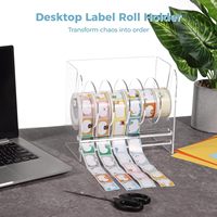 Support de rouleau d'autocollants personnalisé pour bureau moderne, distributeur de ruban adhésif en acrylique transparent, présentoir de magasin personnalisé pour rouleaux d'étiquettes