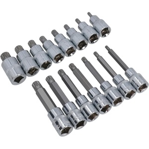 Jeu de 26 embouts multiprofile à longue portée, anti-effraction, mâle 12 points, <span class=keywords><strong>Torx</strong></span> étoile M5 à M16, 1/2 pouce - Product Image 3