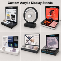 Expositor Giratorio con Iluminación LED para Auriculares TWS, Plataforma Giratoria para Auriculares Inalámbricos, Expositor de Demostración para Venta Minorista