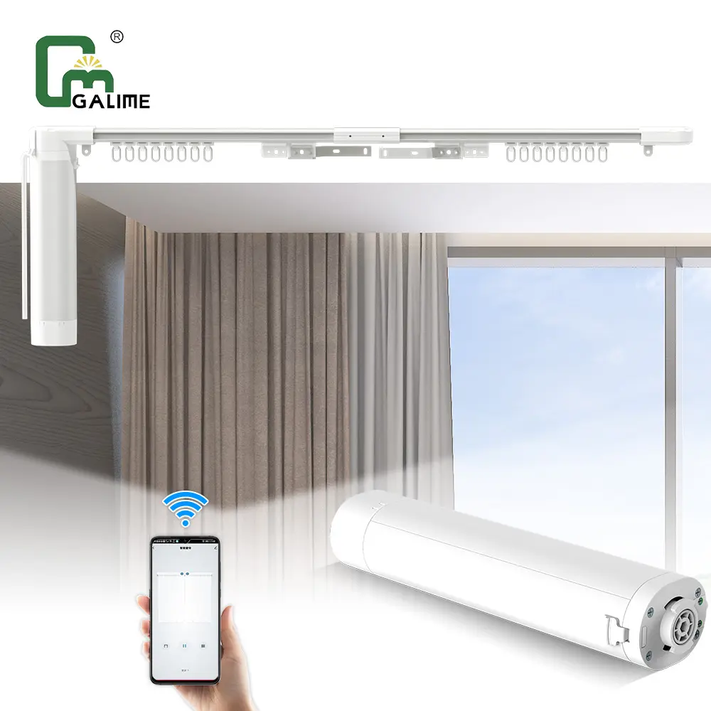 Galime Electric Curtain Motor Quite Zigbee Wifi Remote Conotrol Lithium Battery Smart Curtain