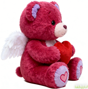 Ours en peluche ange personnalisé avec nom/logo, cadeau d'anniversaire OEM pour elle/lui, 100% polyester, 11-30 cm, tous âges - Product Image 2