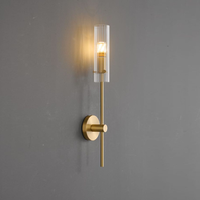 QMX Applique Murale Style Américain Entièrement en Cuivre, Nouvelle Lumière Luxueuse et Simple pour Chambre, Escalier, Salon, et Éclairage d'Arrière-plan