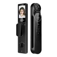 Serrure de porte intelligente WiFi avec interphone vidéo, affichage dynamique, caméra œil de chat, étanche IP65, en aluminium 6085 pour maison et bureau