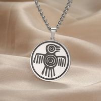 Collier Symbole Oiseau Spirituel Aztèque Myshape, Amulette Pendentif en Acier Inoxydable, Culture Maya, Puissance, Force et Courage