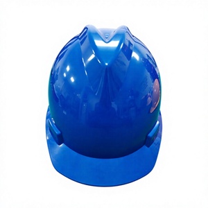 Casco de seguridad de fibra de vidrio azul, anti-impacto, con absorción de golpes, para obras de construcción, antiestático, con forma de V y grosor reforzado. - Product Image 1