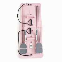 Plateforme de Pilates pliable multifonctionnelle pour entraînement abdominal et gainage avec minuteur et bandes de résistance pour la maison et la gym – Idéale pour les femmes
