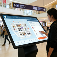 Machine d'Information en Libre-Service de 86 Pouces, Type K, Montage Mural, Tout-en-Un, Écran Tactile LCD, Numérique, Métro Intérieur