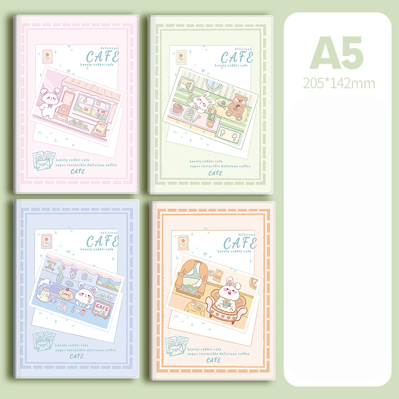 A5 Rabbit Cafe (56 feuilles) 1 pièce, 4 pièces par ensemble