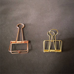 Grosir murah alat tulis kantor kustom kawat logam tali klip kertas emas hitam 19mm 32mm 50mm panjang hadiah promosi bisnis - Product Image 2