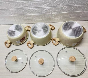 Nồi hầm bằng nhôm đúc, nồi súp gia dụng, dùng được với bếp từ, bếp gas, bộ nồi đá, nồi hai mặt, chảo chống dính - Product Image 5