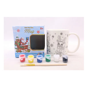 Tazas de agua de <span class=keywords><strong>dibujo</strong></span> de cerámica de lujo de Navidad personalizadas, vasos sin pintar, bonita pintura DIY, tazas de cerámica blanca, <span class=keywords><strong>taza</strong></span> de copo de nieve de Reno - Product Image 1