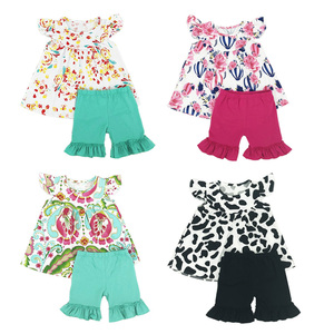 Bebé Niñas Ropa de verano <span class=keywords><strong>flor</strong></span> perla vestido de pantalones cortos niños <span class=keywords><strong>Boutique</strong></span> trajes ropa - Product Image 1