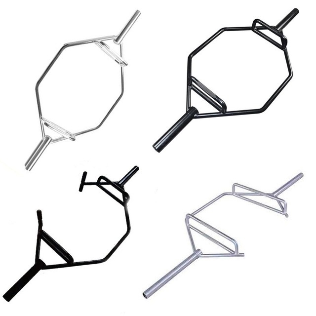 Open Hex Barbell Large Ring Bar for Deadlift Shrug Squat Men Strength Training Gym Equipment