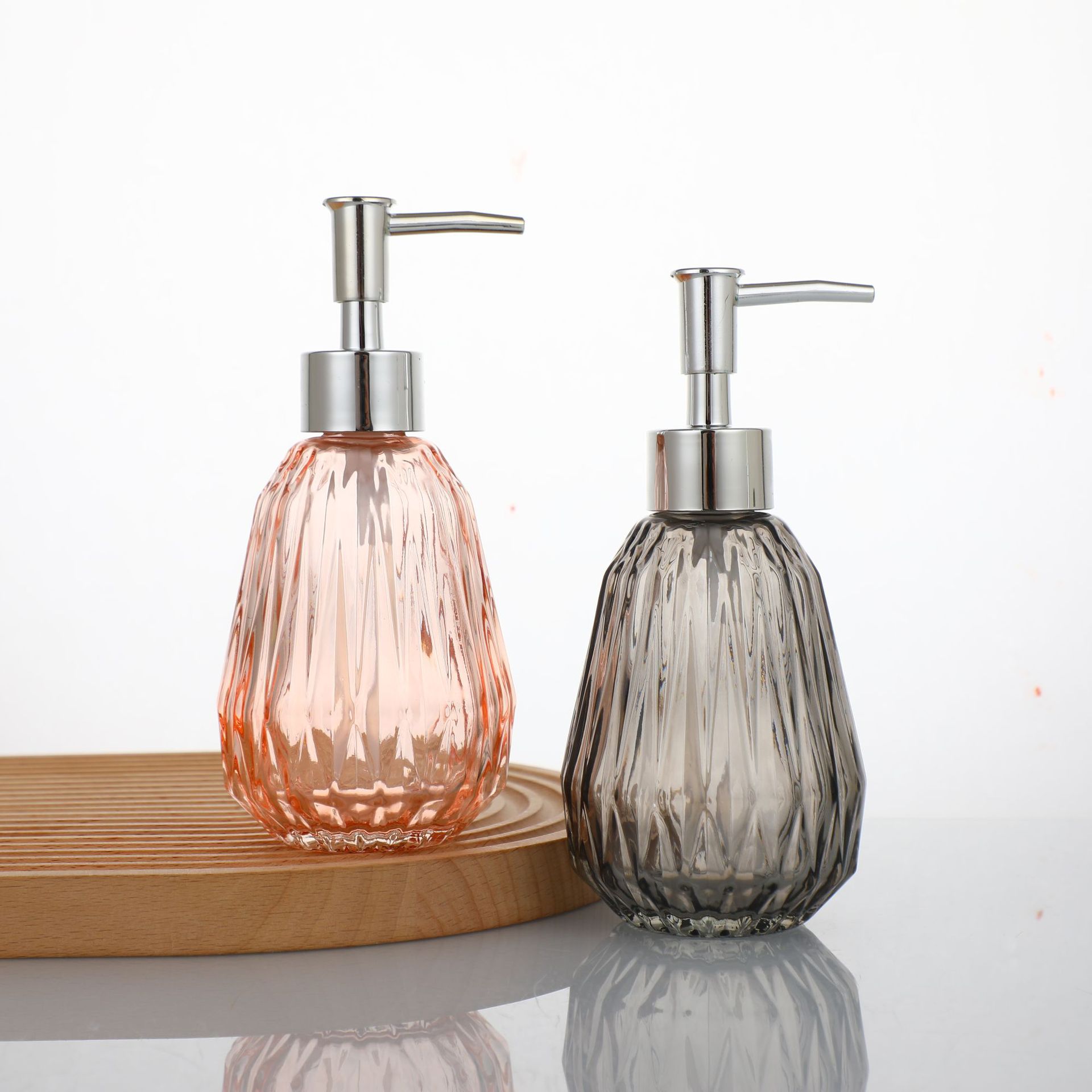 glass soap bottle with pump