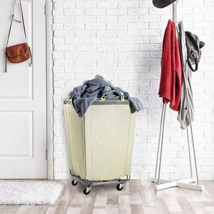 รถเข็นผ้าซัก โรงงาน โรงแรม เชิงพาณิชย์ สแตนเลส สำหรับงานหนัก ขนาดใหญ่ มีล้อ - Product Image 4