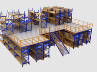 Solution de stockage d'entrepôt, système de rayonnage de mezzanine, structure en acier, plateforme de mezzanine, rayonnage de mezzanine