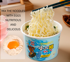 บะหมี่กึ่งสำเร็จรูปแบบถ้วยขนาดเล็ก 50 กรัม บรรจุภัณฑ์ฟอยล์อะลูมิเนียม ฝาเปิดง่าย ขายส่งแบบยกกล่อง 24 ถ้วยต่อกล่อง 4 รสชาติ - Product Image 2