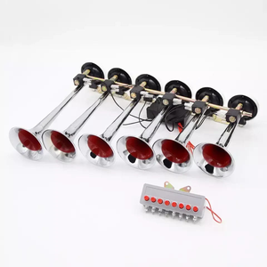 Profesional 12V/24V Free Air Melody Six <span class=keywords><strong>Trompeta</strong></span> Bocina de coche con caja de interruptor de 8 Botones Ajuste utilizado en coche Camión Autobús Barco Bocina de aire - Product Image 5