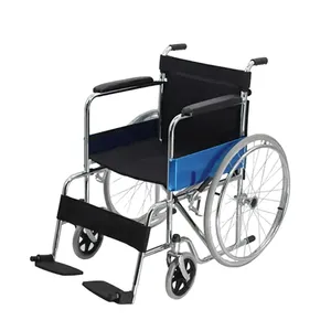 Fabricant de fauteuil roulant manuel vente en gros fauteuil roulant pliant léger en acier aluminium fauteuil roulant pour handicapés portable